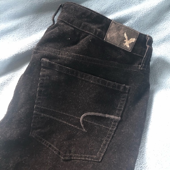 America Eagle Black Velvety jeggings size 6R - Picture 2 of 4